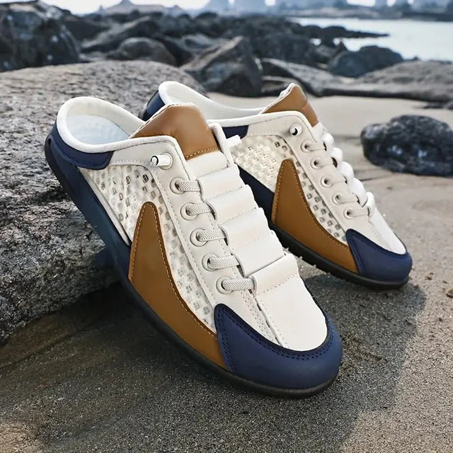 New Summer Slip-on Men's Sports Slippers (Brown-White)