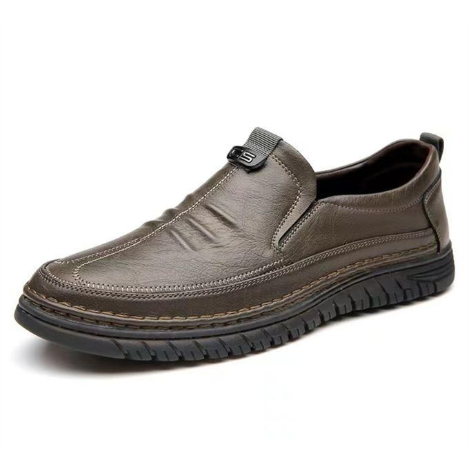 Luxury Leather Shoes Retro Men's  Shoes With Convenient Foot Shoes(Tan)