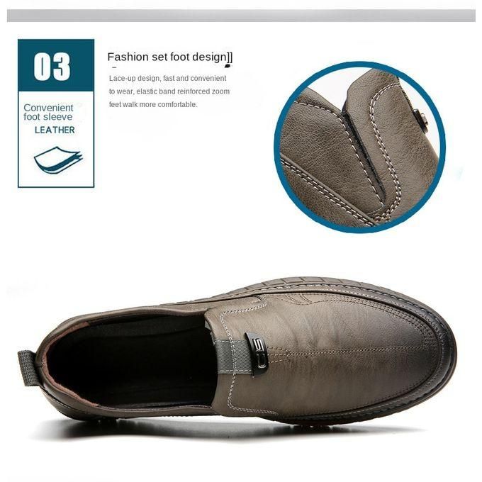 Luxury Leather Shoes Retro Men's  Shoes With Convenient Foot Shoes(Tan)