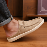 Khadhi Loafer — Premium Handwoven Khadi (Beige)