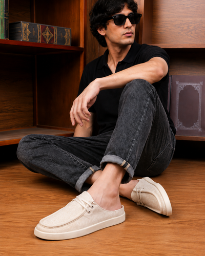 Khadhi Loafer — Premium Handwoven Khadi (Beige)